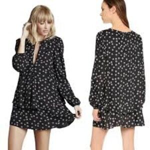Free People Beck Tunic Layered Mini Dress Pockets Rayon Womens Size Small
